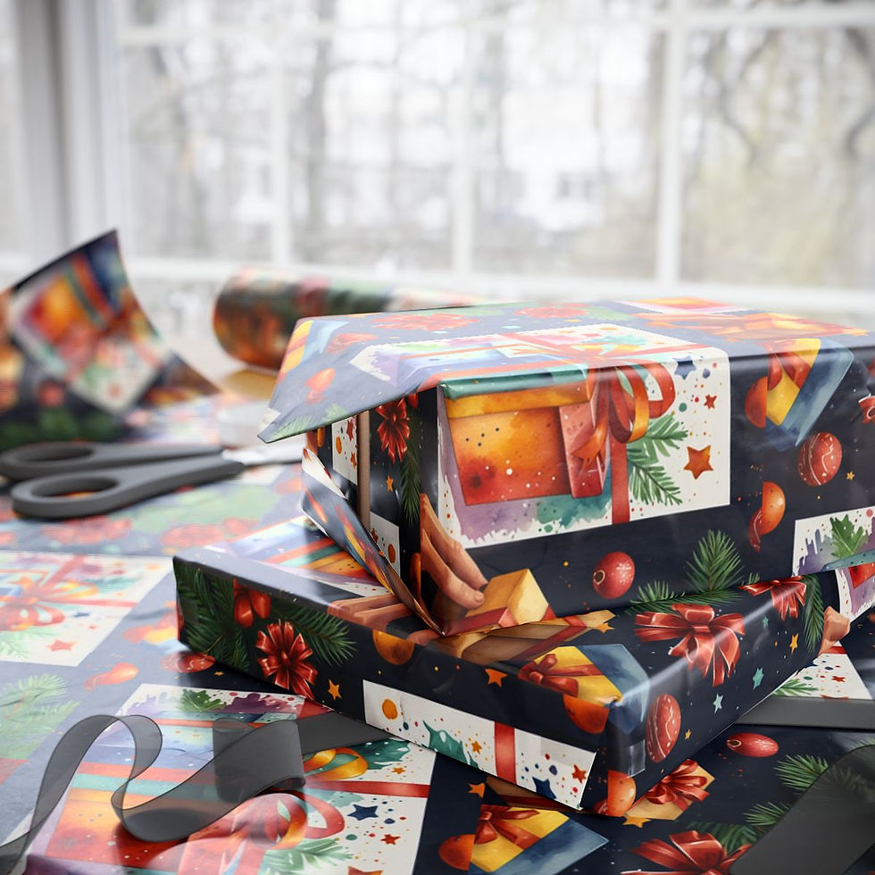 Miniature : Frosted Pine Christmas Wrapping Paper | Roseson® Winter Nature Holiday Wrap