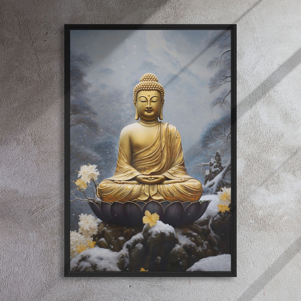 Thumbnail: Bitcoin Canvas Wall Art | Buddha Framed Canvas Vivid Print | Roseson®