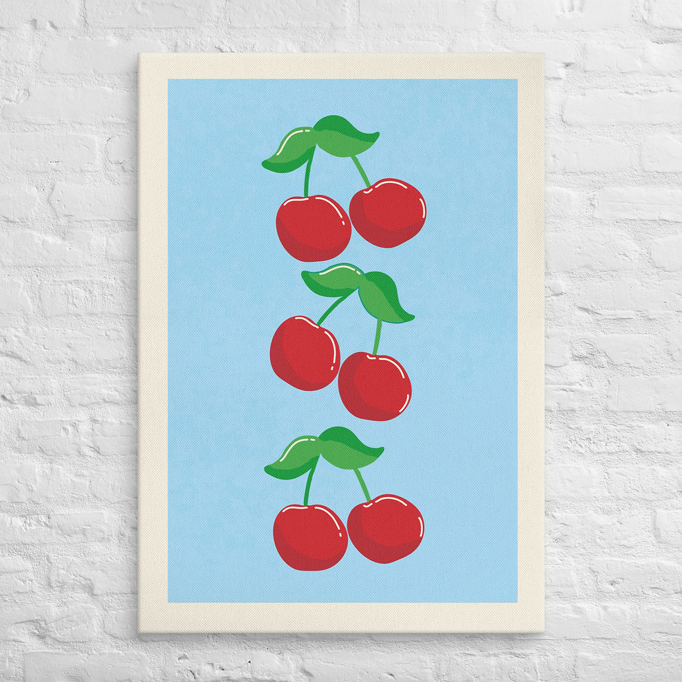 الصورة المصغرة: Vibrant Red Cherry Art Print - Fruit Wall Decor for Kitchen & Dining | Roseson®