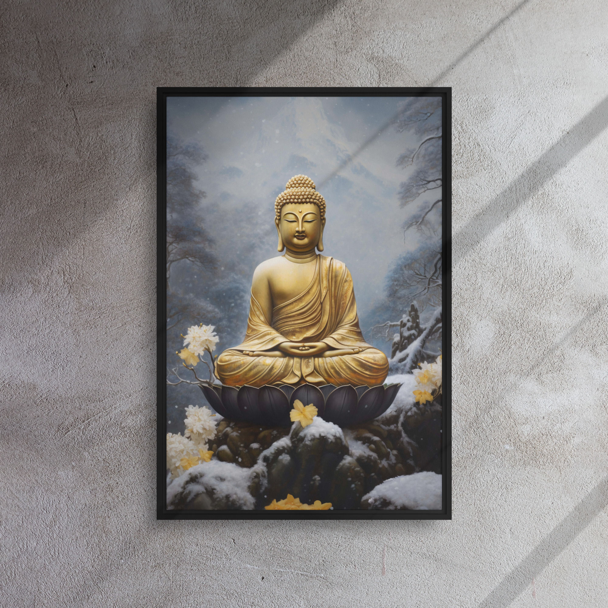 Bitcoin Canvas Wall Art | Buddha Framed Canvas Vivid Print | Roseson®