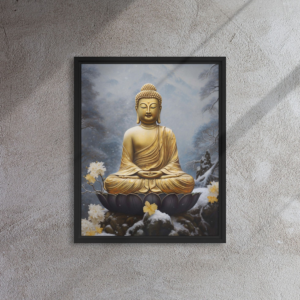 Thumbnail: Bitcoin Canvas Wall Art | Buddha Framed Canvas Vivid Print | Roseson®