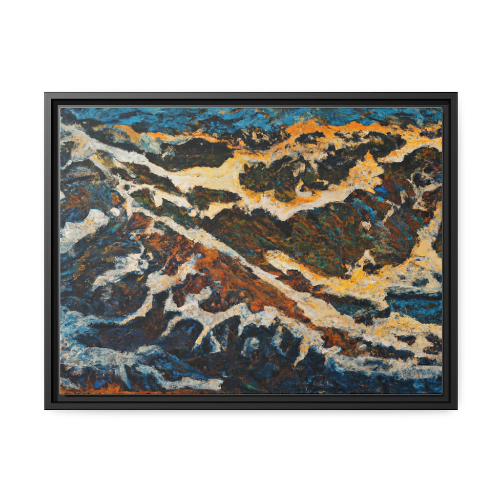 थंबनेल: Abstract Art Print Canvas Print Black Frame | Roseson®