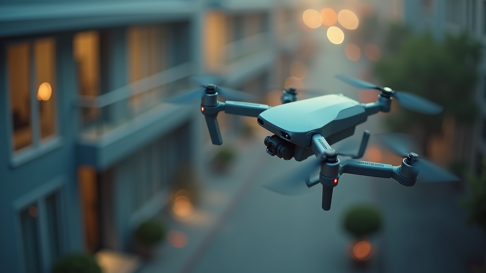 High angle view of a drone detection system in action