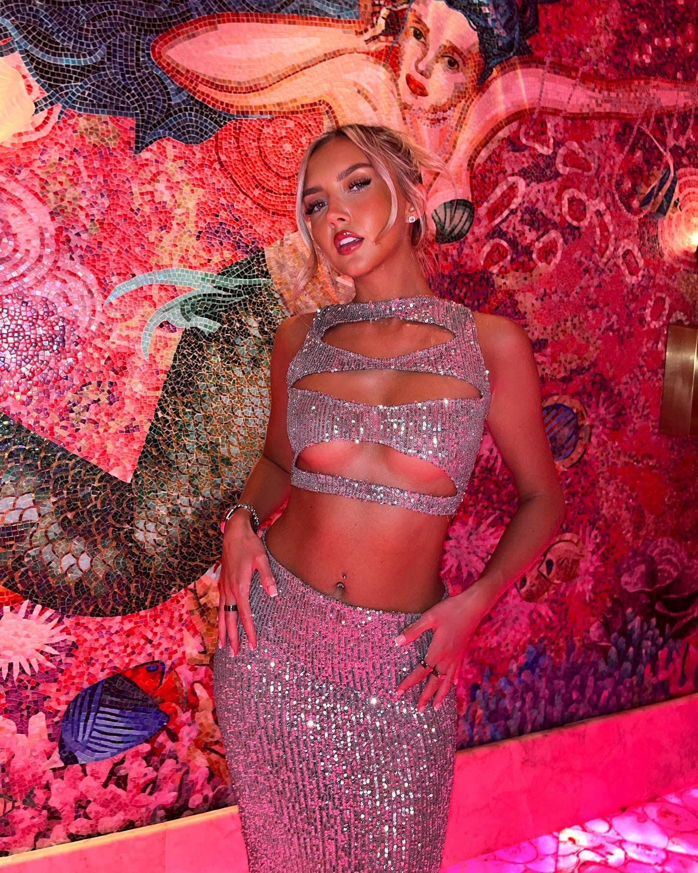 Smoke Sequin Slash Top