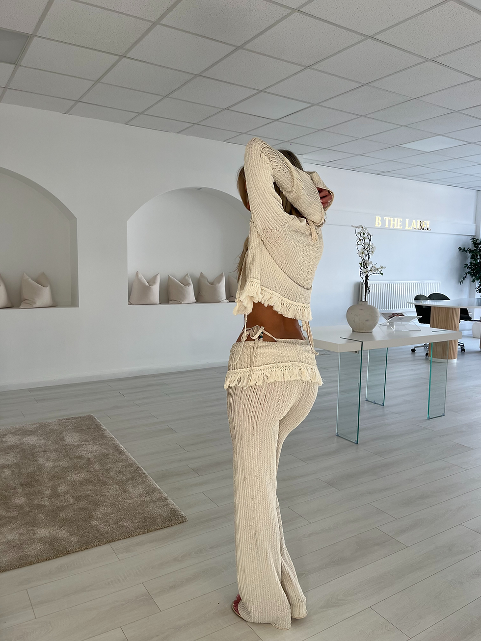 Thumbnail: Nude Fringe Foldover Trousers 
