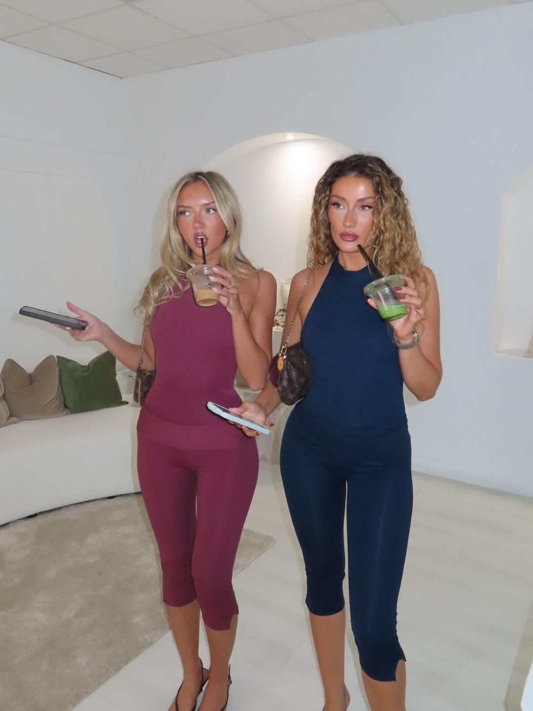 Navy Foldover Capri Pants 