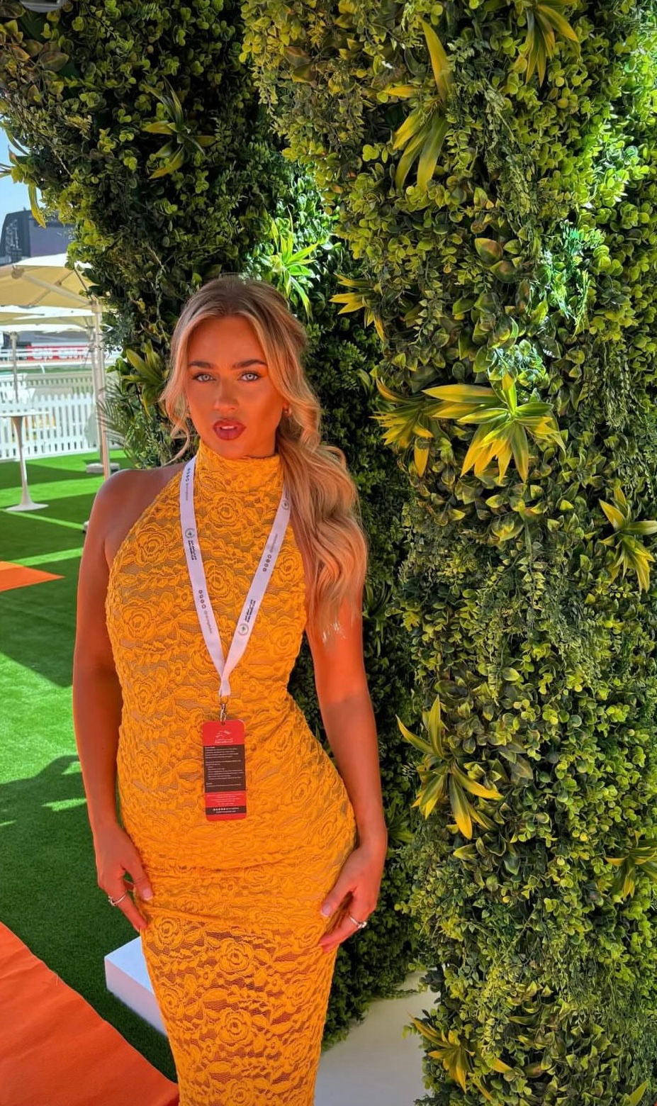 Thumbnail: Daisy Lace Halter Maxi Dress