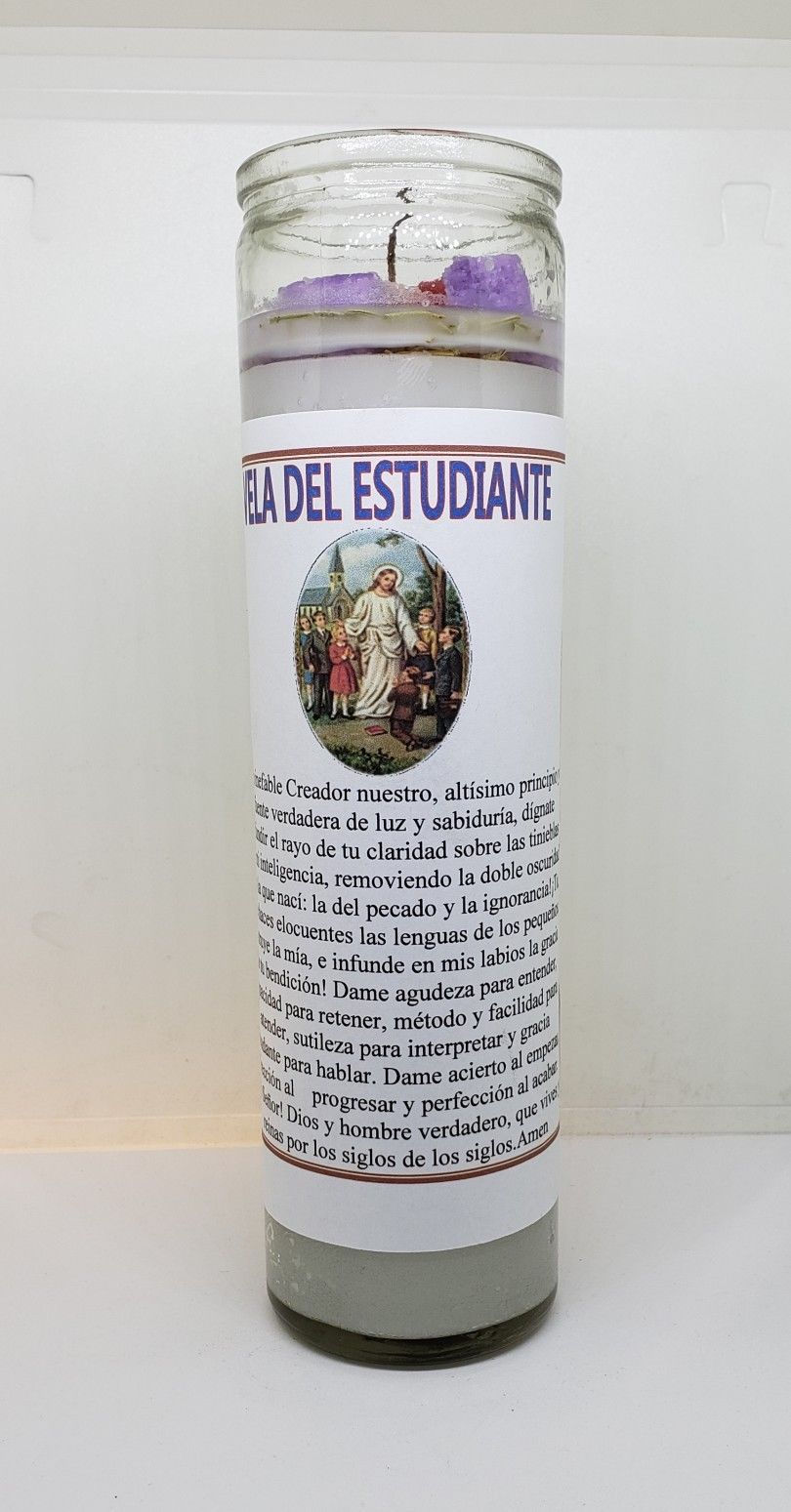 VELA DEL ESTUDIANTE ESPECIAL PREPARADA PARA AYUDAR EN LOS ESTUDIOS