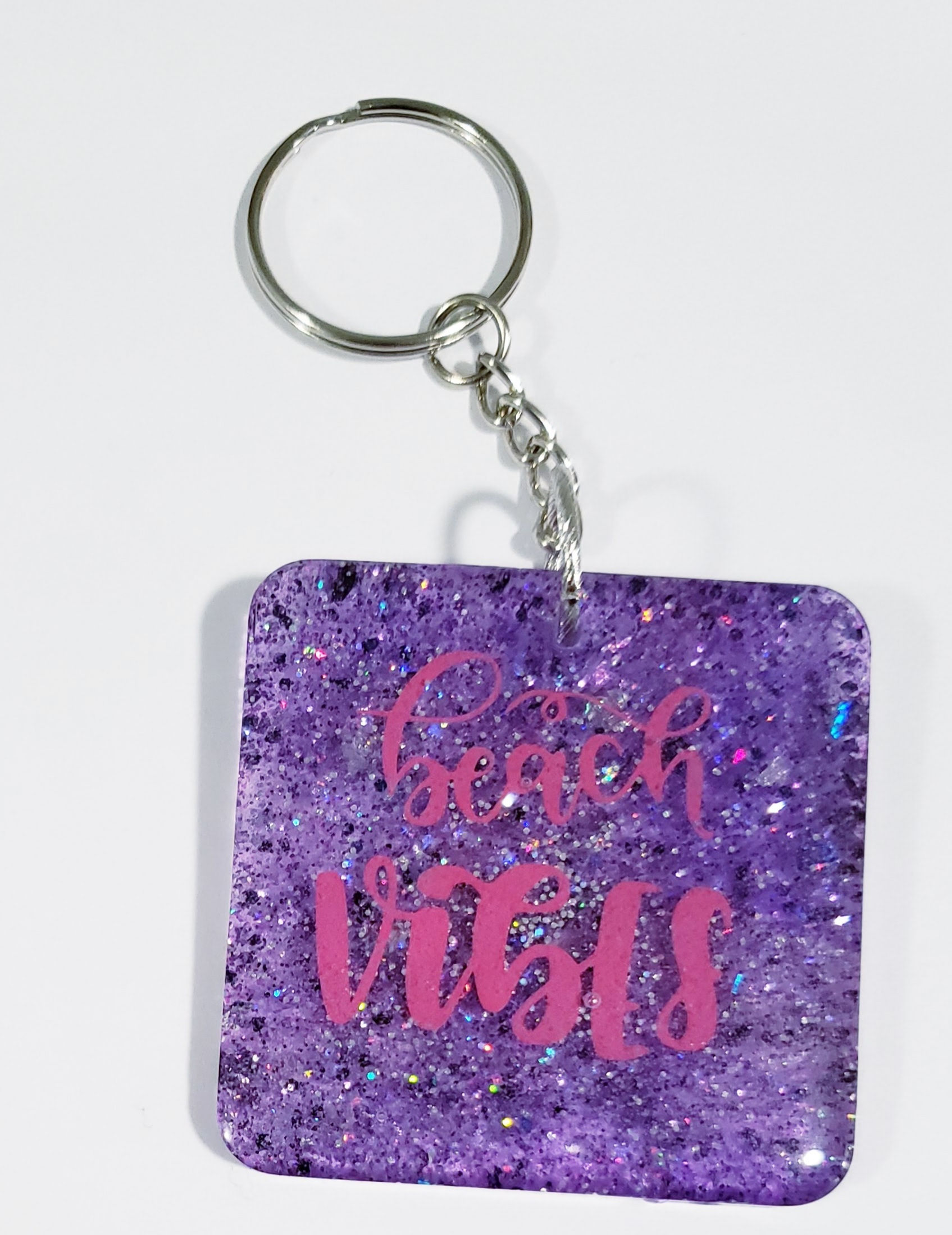 Purple 'Beach Vibes' keychain 