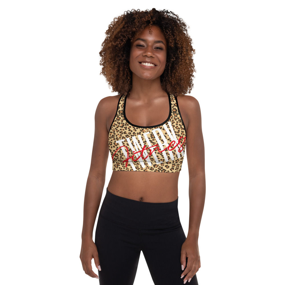 LEOPARD TWERK FITNESS Padded Sports Bra