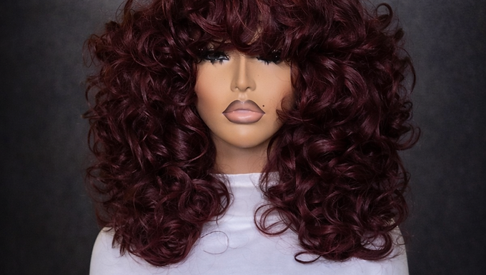 Full curly wig with dense volume and rich texture