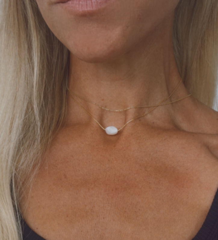 Thumbnail: Dainty pearl illusion necklace 