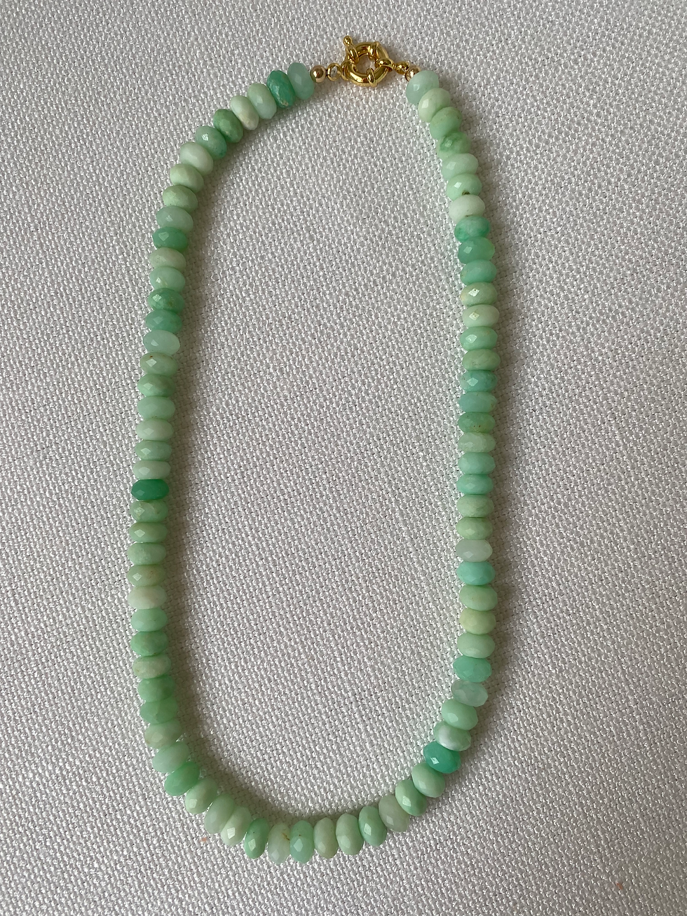 Thumbnail: Chrysoprase candy gemstone necklace 