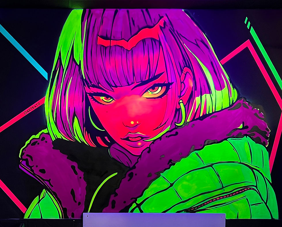 Graffiti Mural Fluorescente - Discoteca Elite, Lorca, Murcia