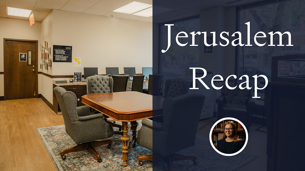 Jerusalem Library Recap