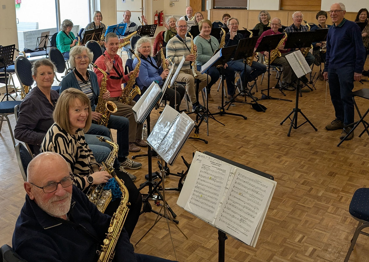 Picture of the band at rehearsals