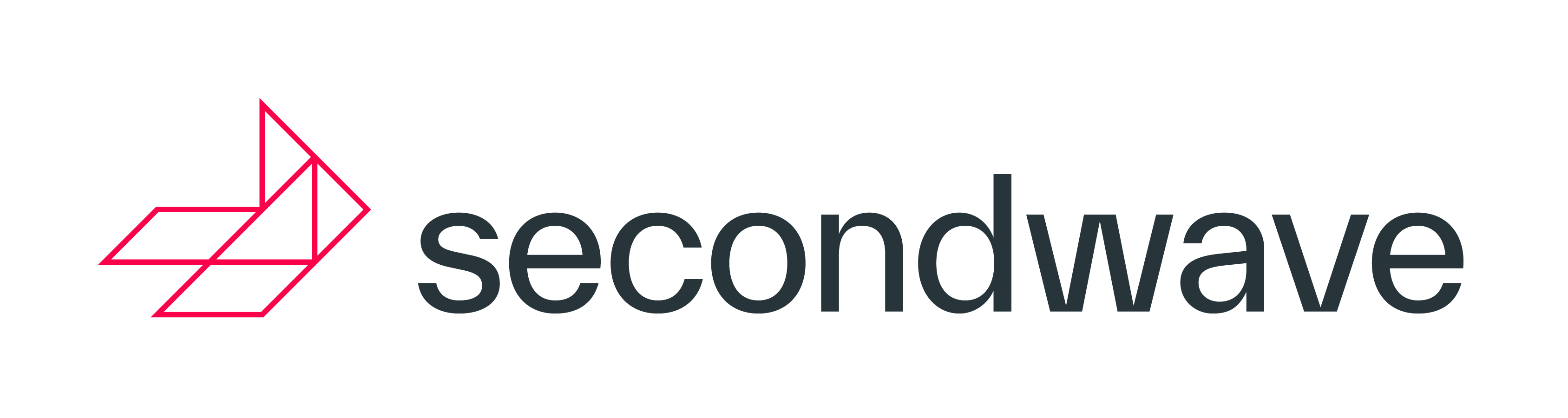Secondwave logo with geometric red icon