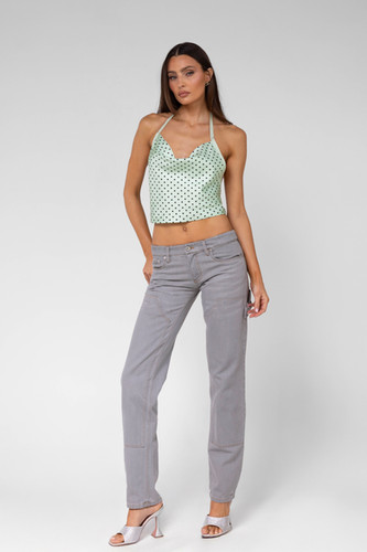 Mint Polka Dot Scarf Top | By Viktorija