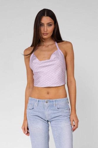 Lilac Polka Dot Scarf Top | By Viktorija