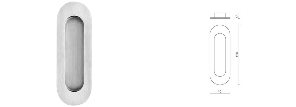 VFP 102 - Oval Flush Pull