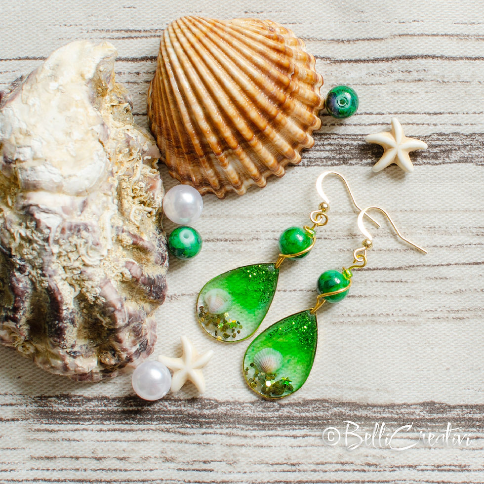Thumbnail: Earrings "Green drop of sea"