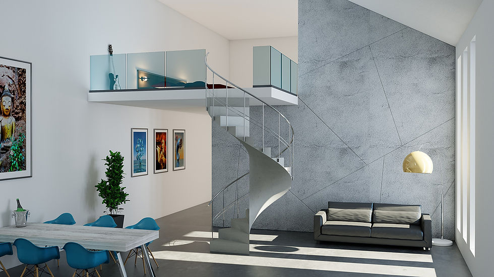 Close-up view of a detailed 3D interior design model on a computer screen