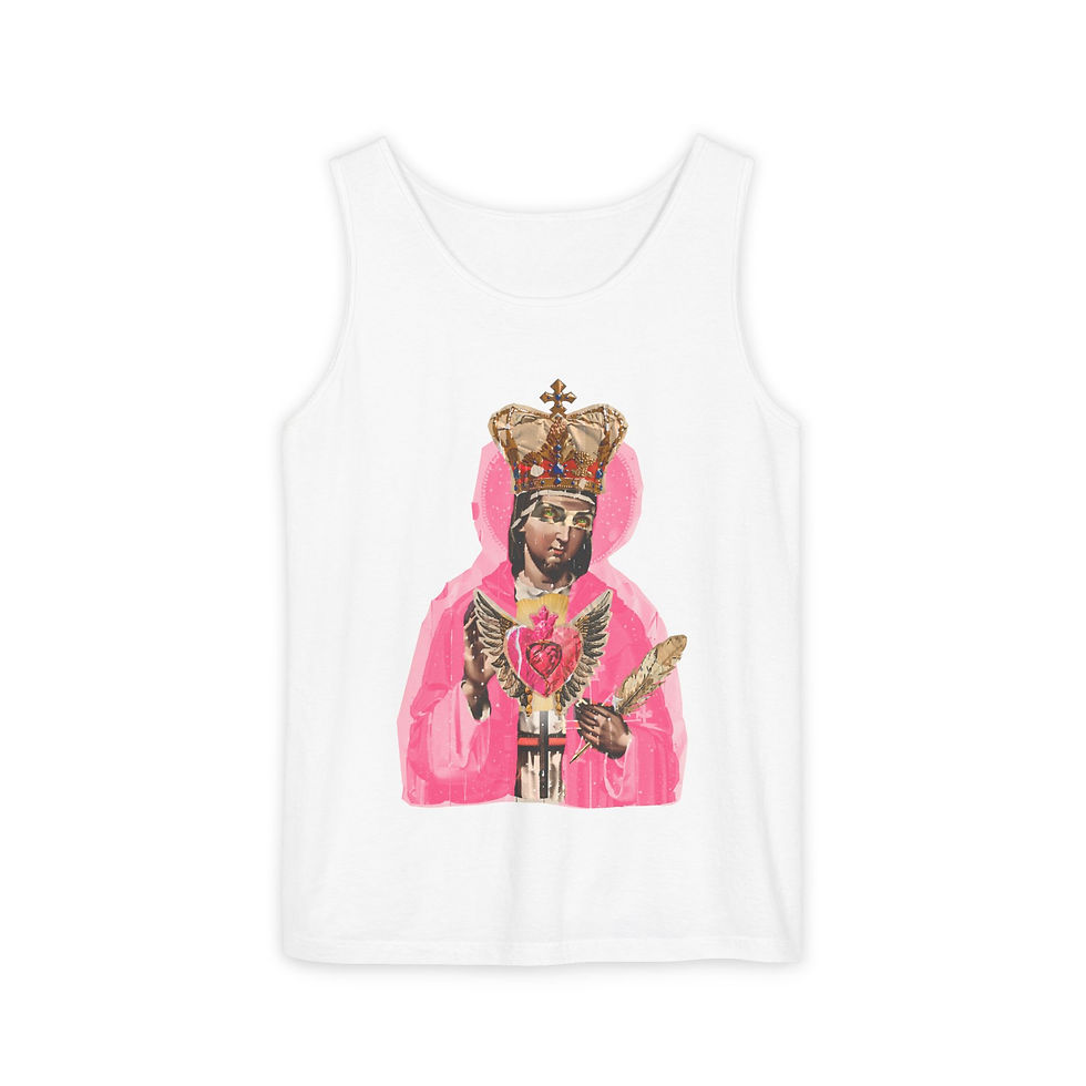 Miniatura: Unisex Garment-Dyed Tank Top with Sacred Heart Print