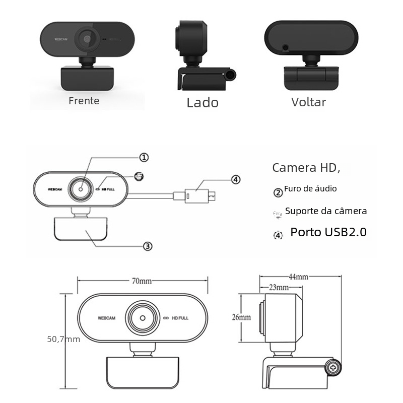 Miniatura: 2K HD USB Webcam for Online Meetings and Streaming