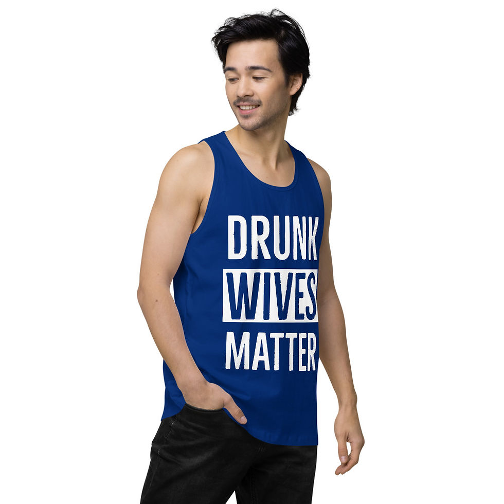 Thumbnail: "Drunk Wives" White Writing Unisex Tank