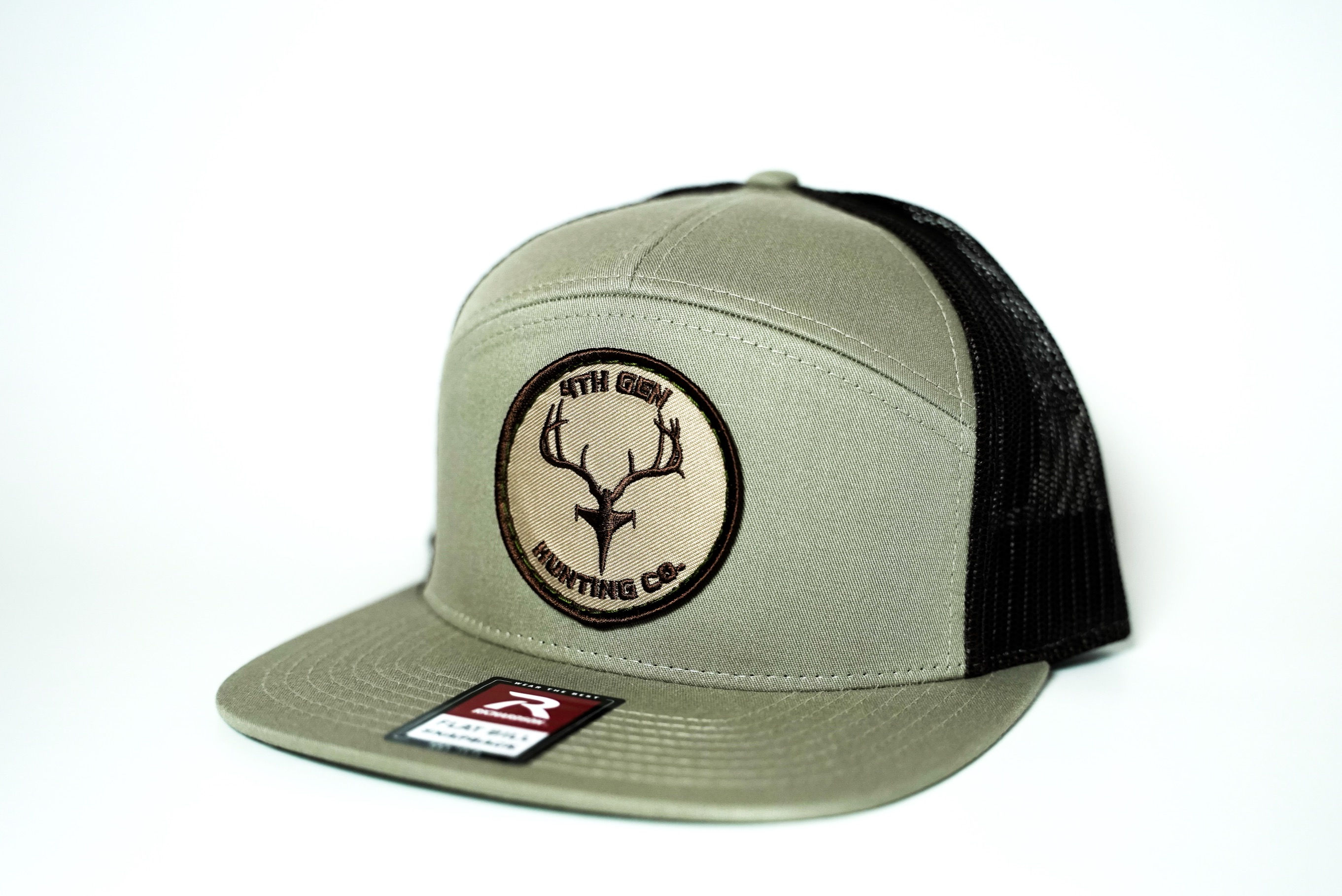 Khaki/Brown Richardson  7-Panel Trucker