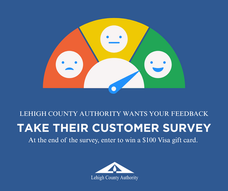 A meter of satisfaction, take the Lehigh County survey for a chance to win a 100 dollar Visa gift card. 