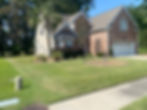 Striped mowed lawn.