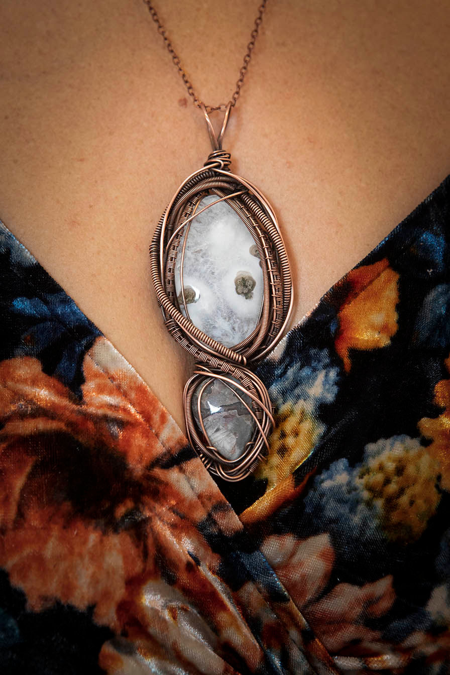 Jessica Clark Harmonia Solar quartz, brecciated jasper, and pure copper