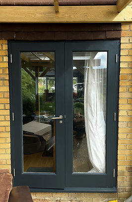 Resprayed French doors after