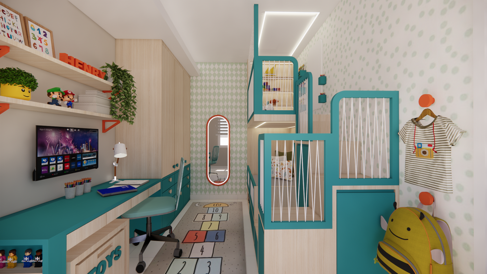 Henry 4 anos quarto de menino