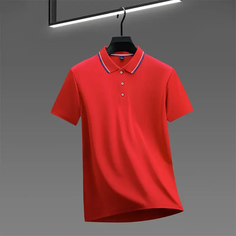 Thumbnail: Men's Casual Solid Color Short Sleeve Polo Shirt  Summer Fashionable Comfortable