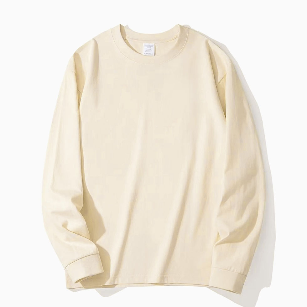 Thumbnail: Black White GSM 500g Heavy-duty Pure Cotton T-shirt Thickened Threaded Round Nec