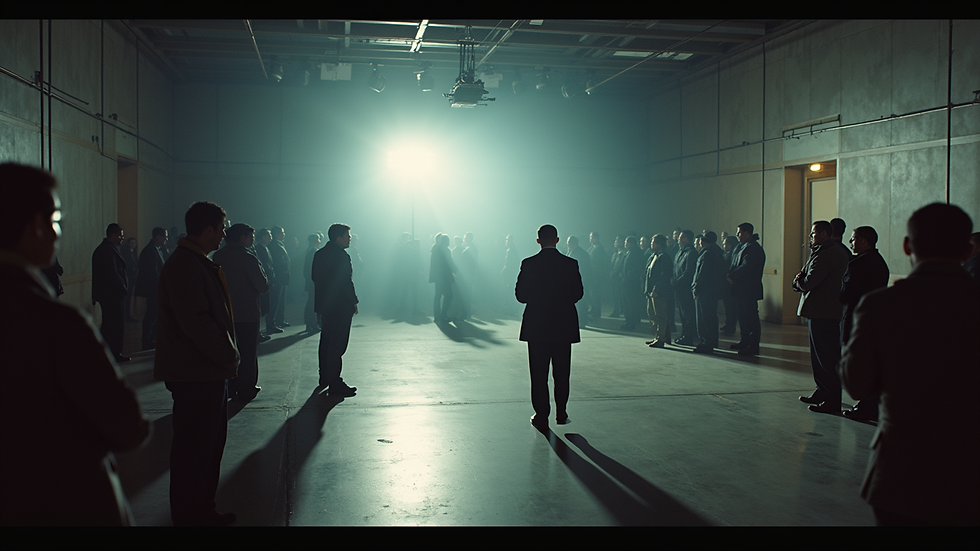 High angle view of a film set during the production phase