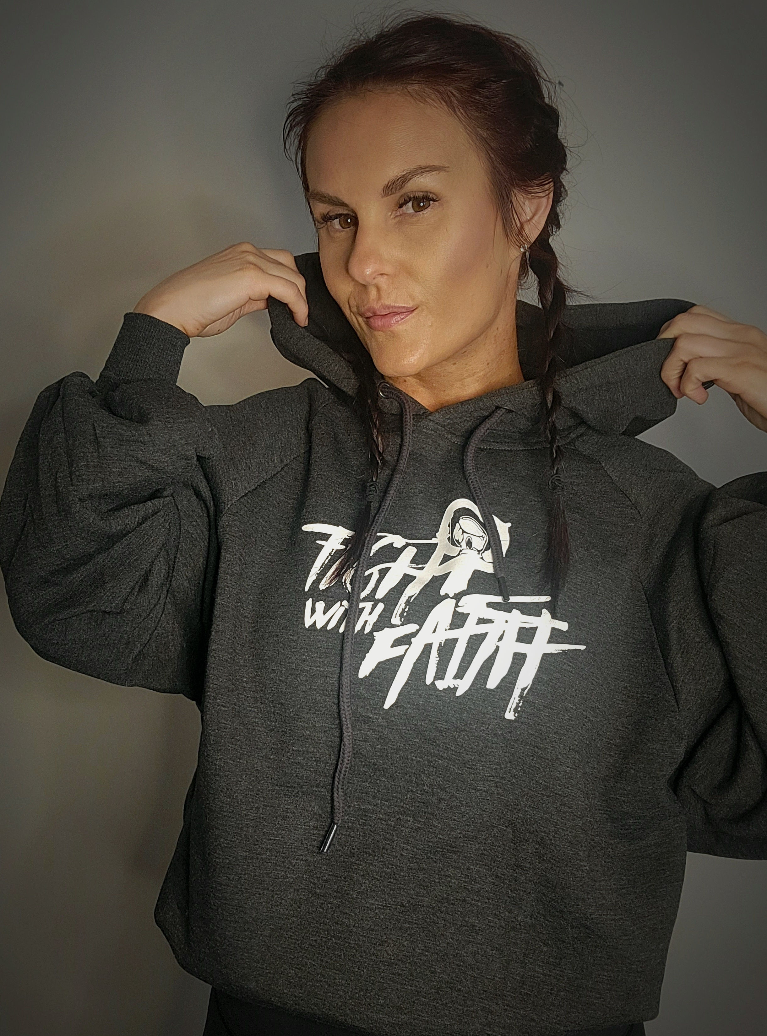 Charcoal Raglan Sleeve Hoodie