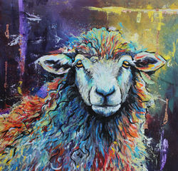 Rainbow Sheep Mixed Media