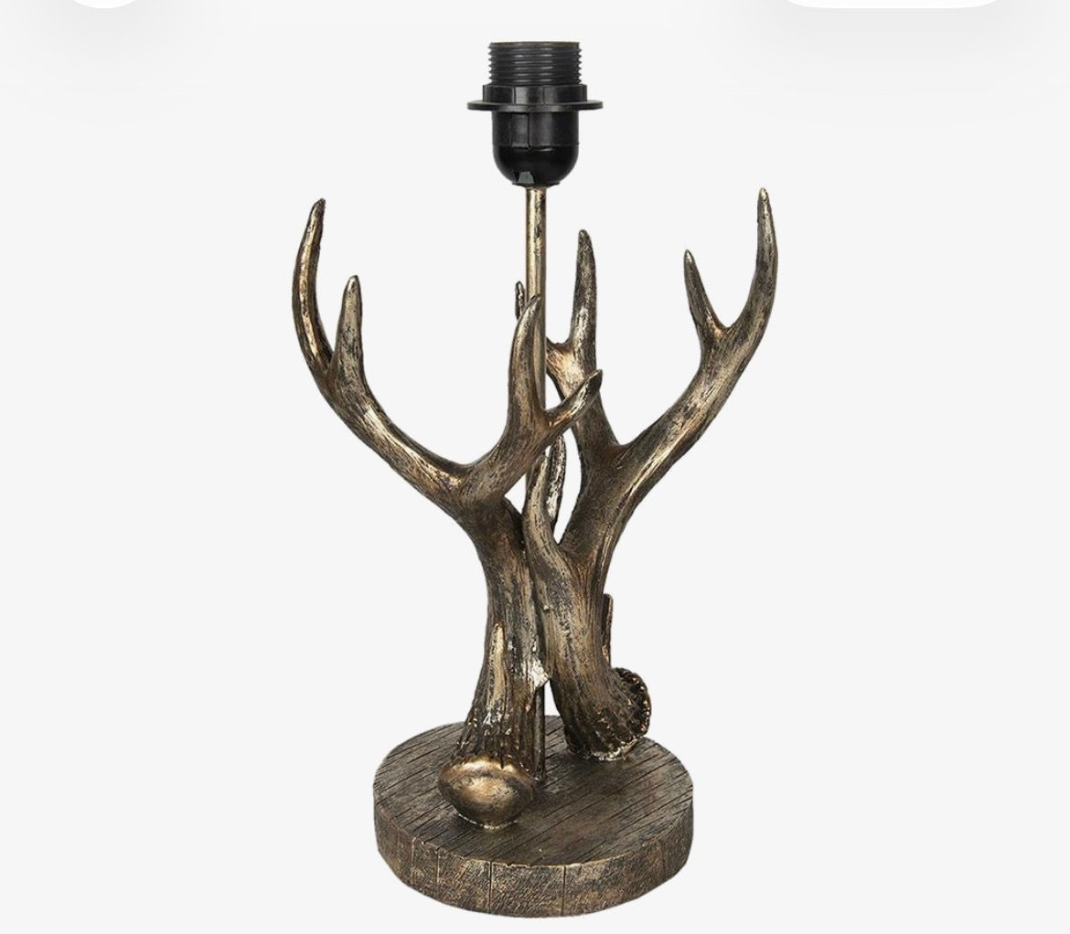 Clayre & Eef Lampenvoet Gewei 30x30x49 cm Bruin Polyresin Merk:Clayre & Eef •