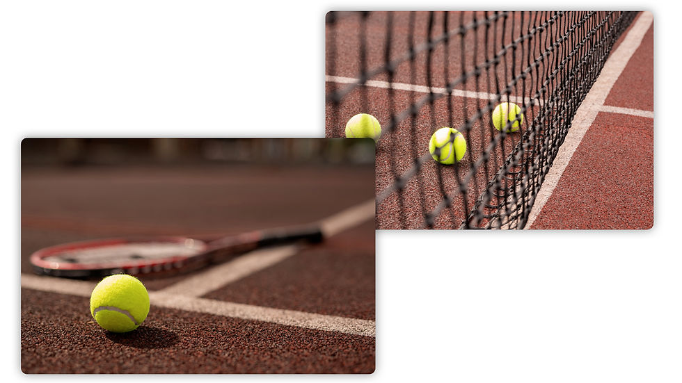 Terrain de tennis.
