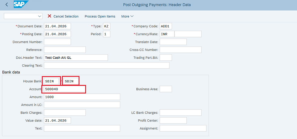 Cash Account Type in SAP S/4HANA