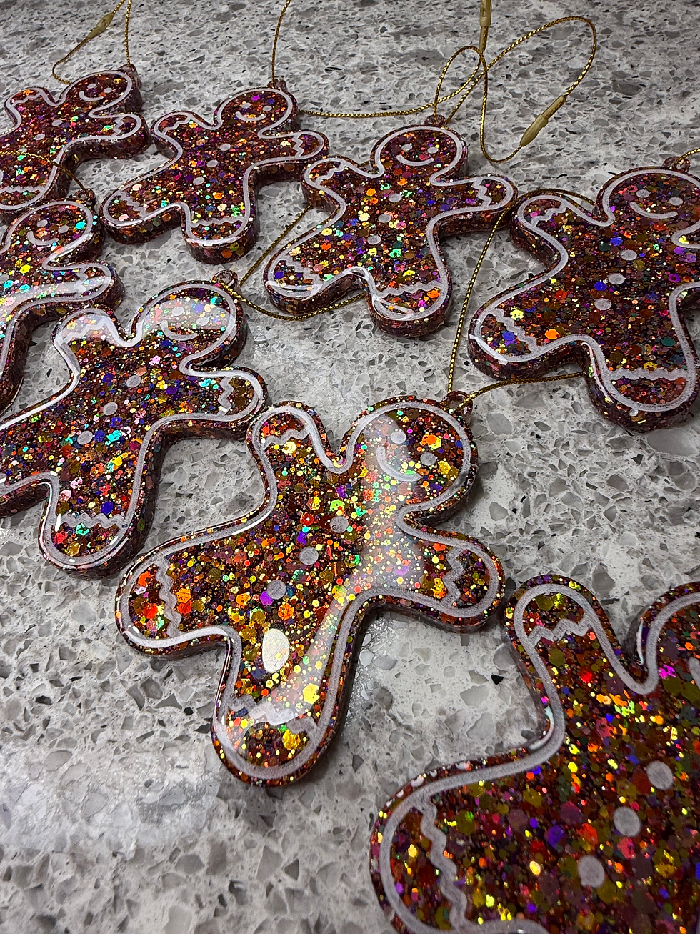 Thumbnail: Sparkly Gingerbread Ornaments 