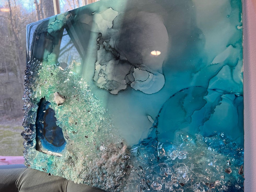 Thumbnail: “Permafrost” 18x24” Resin and Fireglass 