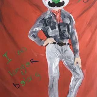 i no longer belong, 6 x 4"Acrylic on print, $80