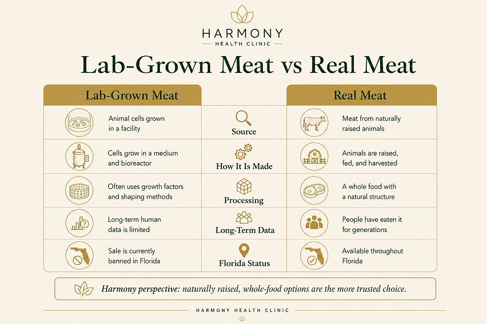 Whats the difference between lab grown meat vs real meat?