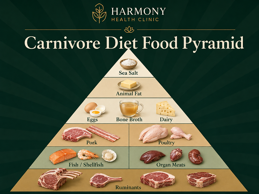 The Carnivore Diet Food Pyramid by Harmony Health Clinic in Naples, FL
