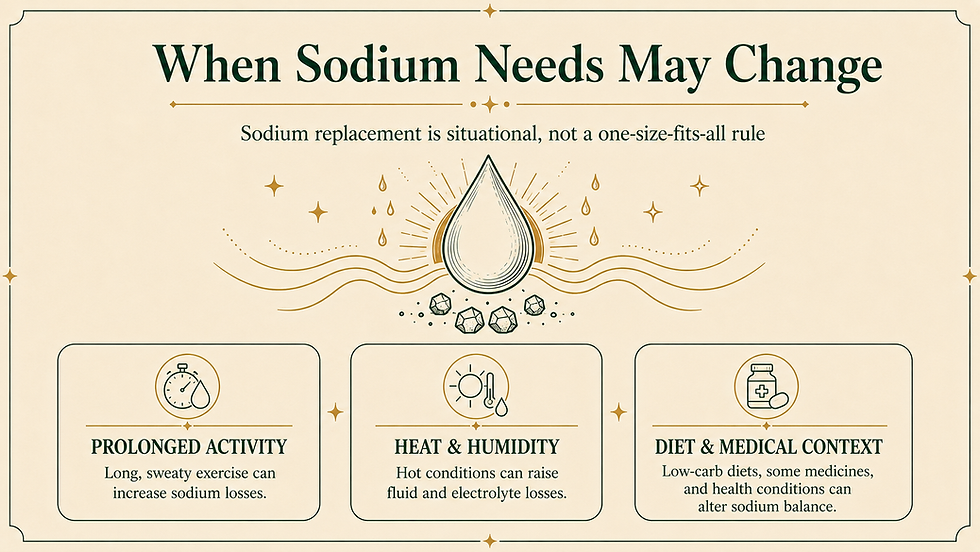 When do sodium needs change?