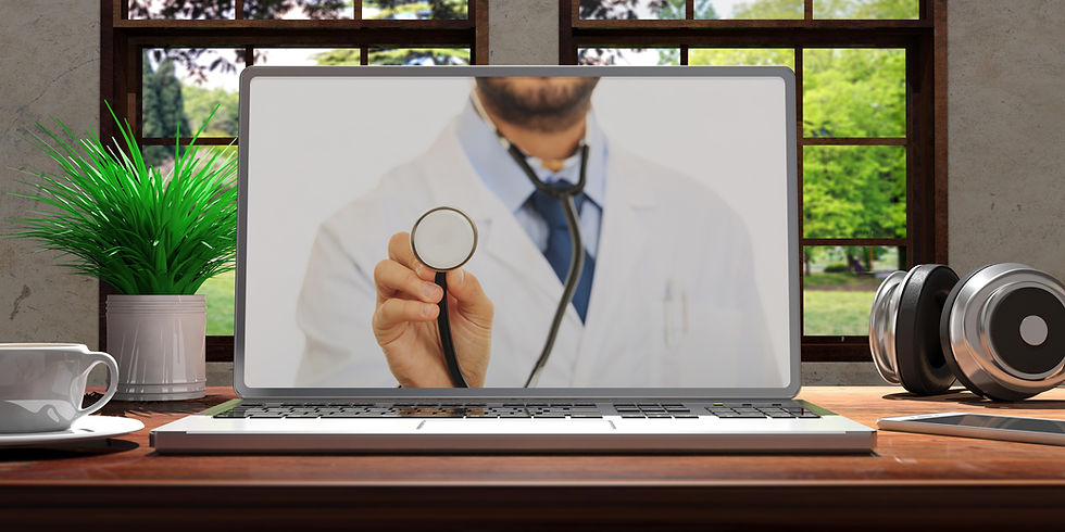 A patient has an online functional medicine appointment with Harmony Health Clinic Practitioner